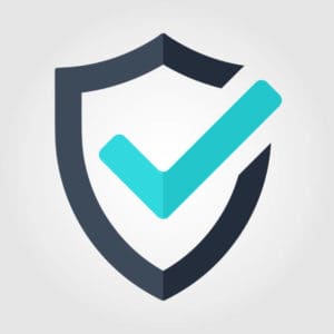 Tick mark approved icon. Shield vector on white background Tick mark approved icon. Shield vector on white background
